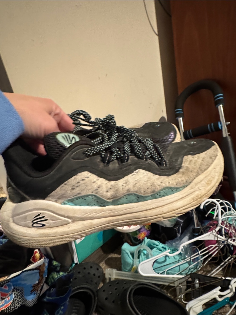 Under Armour Black, Teal, White Kids Sneakers, Steph Curry